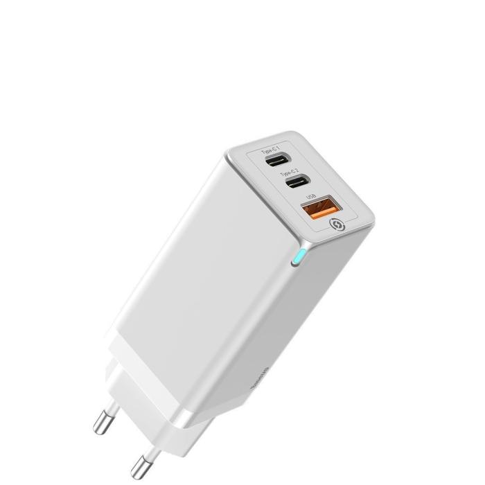 Bild 2, Baseus GaN 65W 3-port PPS Snabbladdare PD - Vit