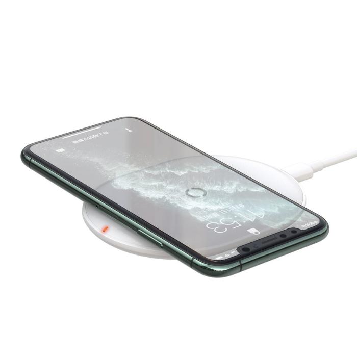 Bild 2, Baseus Cobble 15W Qi Laddare + 1m USB-C Kabel - Vit