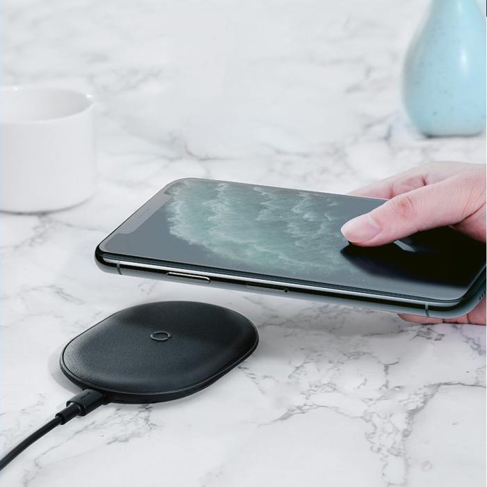 Bild 3, Baseus Cobble 15W Qi Laddare + 1m USB-C Kabel - Vit