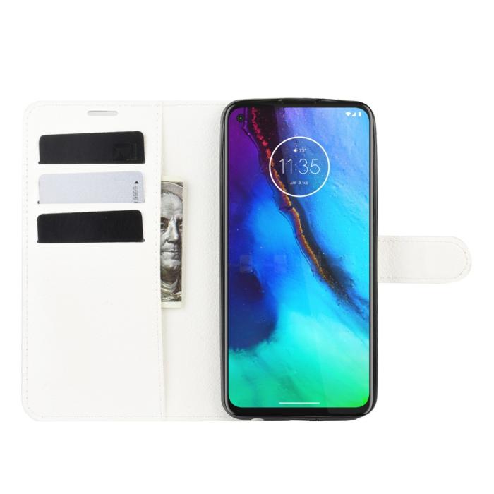 Bild 5, Motorola Moto G Pro - Litchi Plånboksfodral - Vit