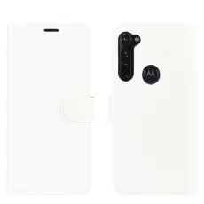 Motorola Moto G Pro - Litchi Pl&aring;nboksfodral - Vit