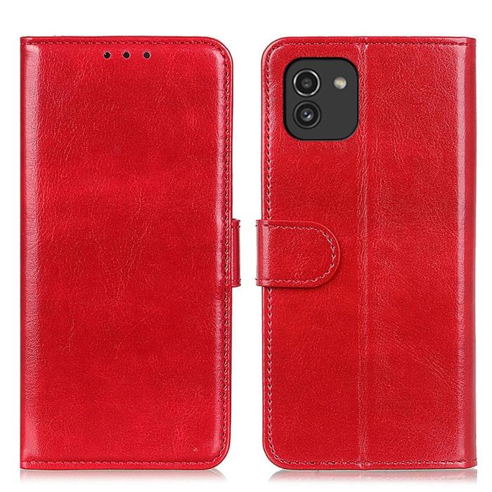 Bild 1, Samsung Galaxy A03 Fodral Crazy Horse Röd