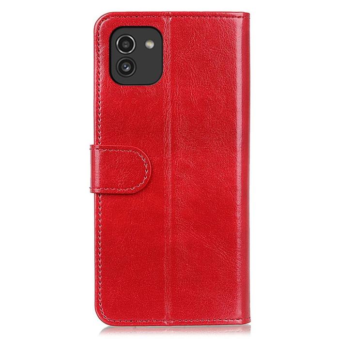 Bild 3, Samsung Galaxy A03 Fodral Crazy Horse Röd