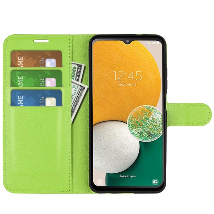 Bild 2, Samsung Galaxy A14 4G/5G Fodral Litchi Läder Grön