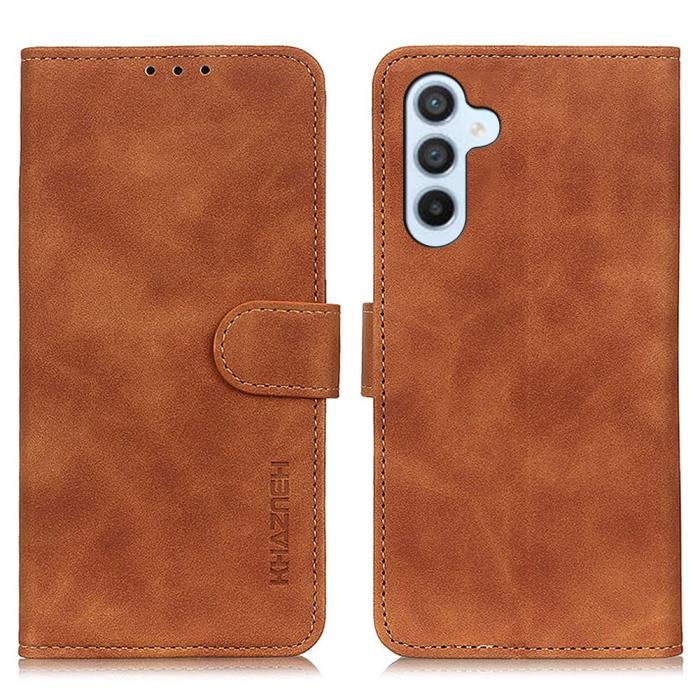 Bild 1, KHAZNEH Galaxy S25 Plus / S24 Plus Fodral Retro Läder Brun