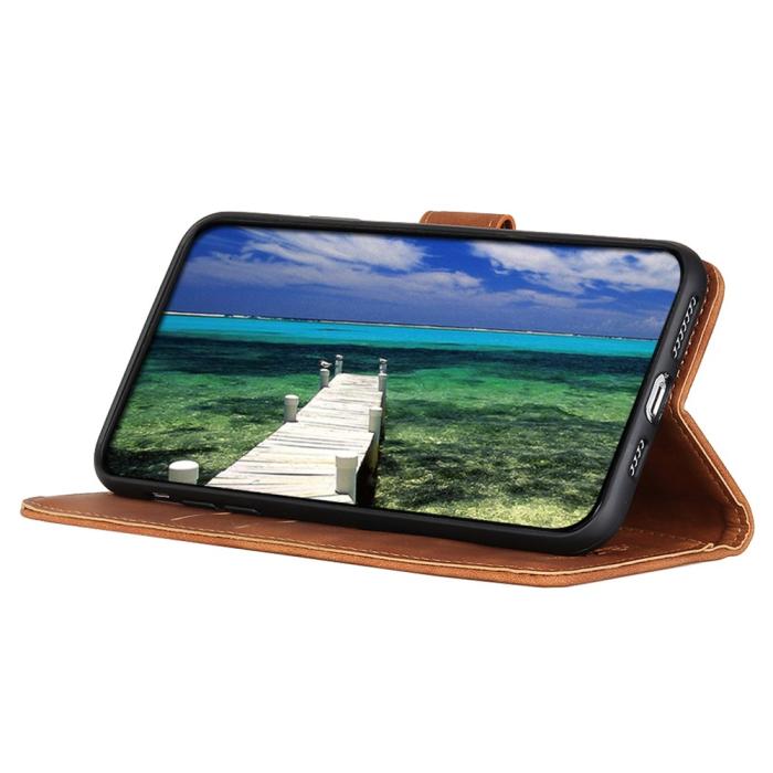 Bild 2, KHAZNEH Galaxy S25 Plus / S24 Plus Fodral Retro Läder Brun