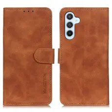 KHAZNEH Galaxy S25 Plus / S24 Plus Fodral Retro Läder Brun