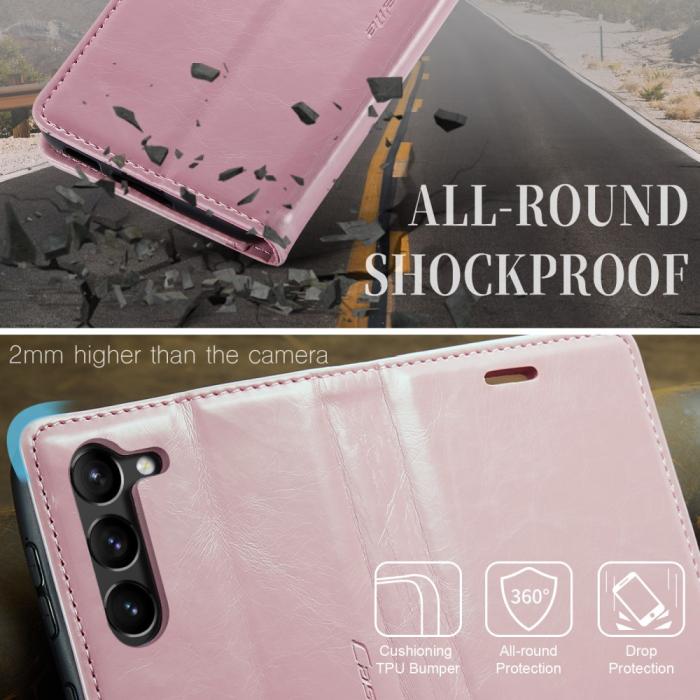 Bild 4, CASEME Samsung Galaxy S23 Plus Fodral Wax Textur Roséguld