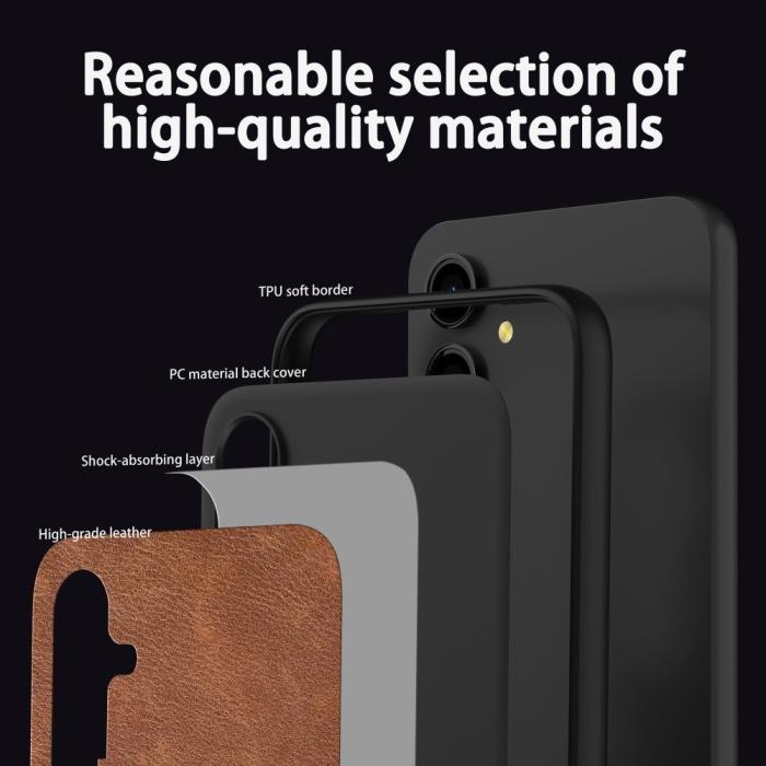 Bild 5, Samsung Galaxy S23 FE Skal Hybrid Retro Läder Grön