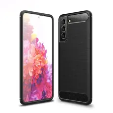 Samsung Galaxy S21 FE Skal Borstad Stål Textur Svart