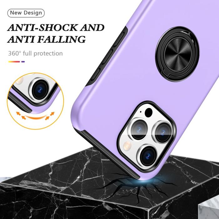 Bild 3, iPhone 16 Pro Skal Med Ringhållare Kickstand Lila
