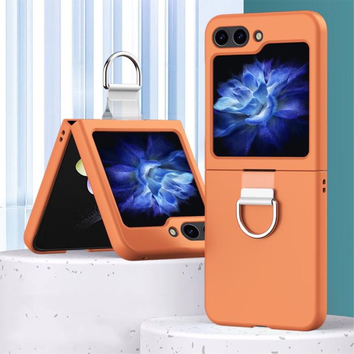 Bild 2, Galaxy Z Flip 6 / 7 FE Skal Skin Touch Ringhållare Orange