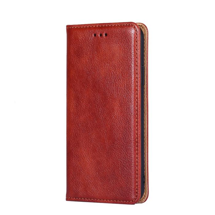 Bild 1, Xiaomi Redmi 9C Fodral Flip Läder Brun