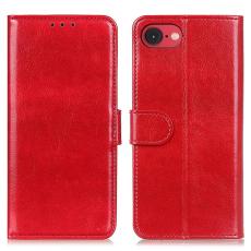 iPhone 17e / 16e Fodral Crazy Horse L&auml;der R&ouml;d