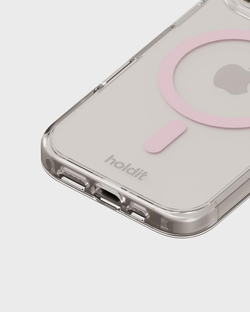 holdit iPhone 16 Pro Max Mobilskal MagSafe Rosa/Transparent