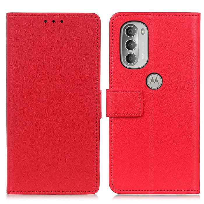 Bild 1, Motorola Moto G51 Fodral Läder Röd