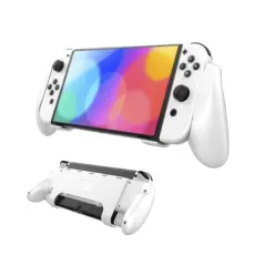 Nintendo Switch OLED Skal Comfort Grip Med St&auml;ll Vit
