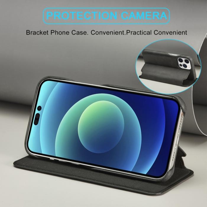 Bild 6, LC.IMEEKE iPhone 14 Pro Fodral Slim Flip Svart