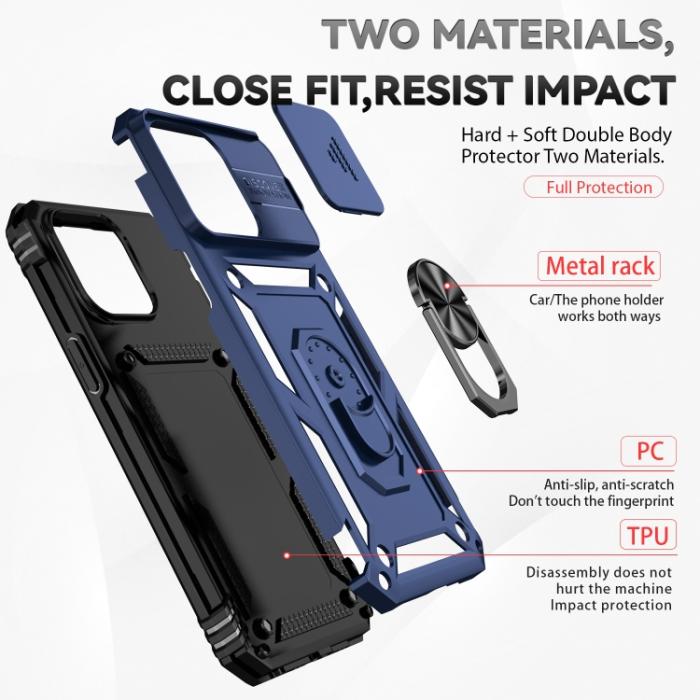 Bild 3, iPhone 15 Pro Max Skal CamShield Armor Ring Blå