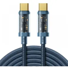 Joyroom 1.2m 100W USB-C / USB-C Nylonkabel Blå