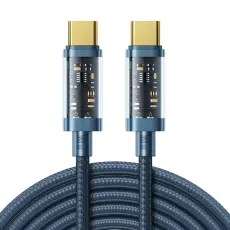 Joyroom 2m 100W USB-C / USB-C Nylonkabel Blå