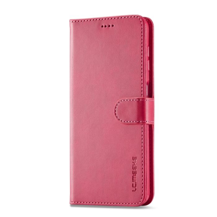 Bild 2, LC.IMEEKE Samsung Galaxy A24 5G Fodral Läder Röd/Rosa