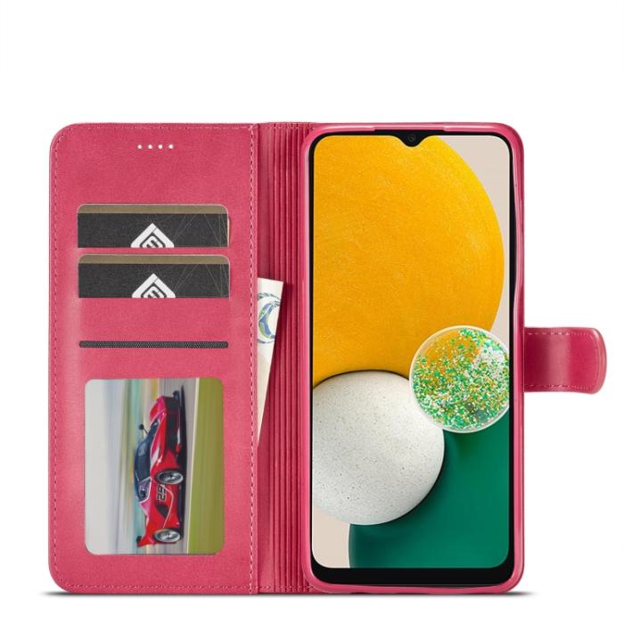 Bild 4, LC.IMEEKE Samsung Galaxy A24 5G Fodral Läder Röd/Rosa