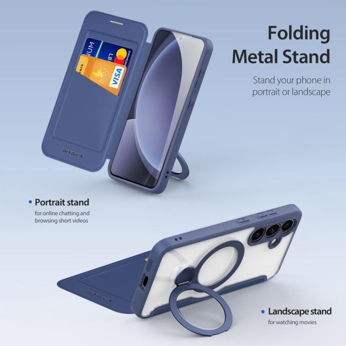 Bild 5, DUX DUCIS Galaxy S25 Fodral MagSafe Kickstand Skin X Pro Blå