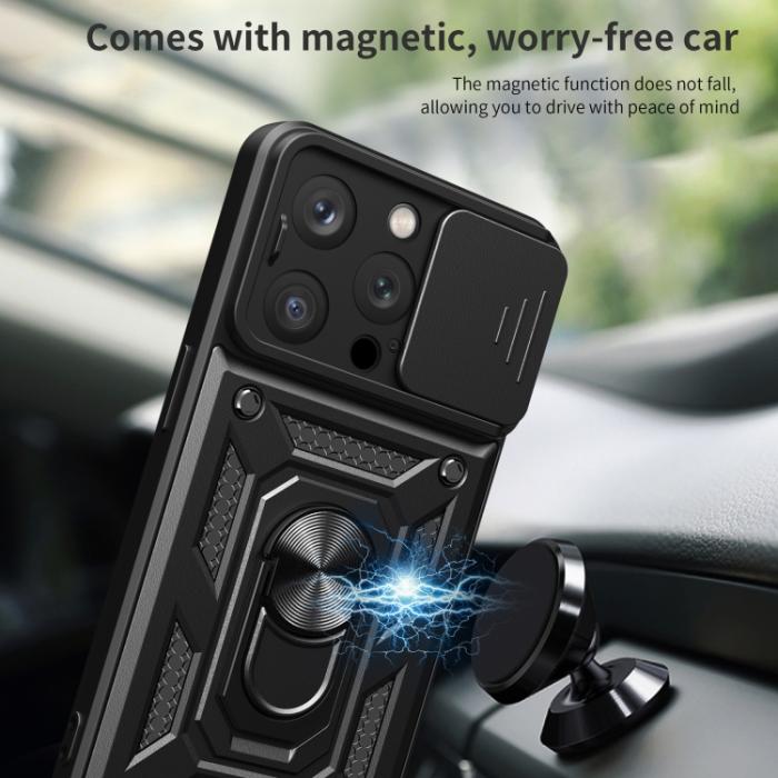 Bild 6, iPhone 15 Pro Skal CamShield Hybrid Ring Röd