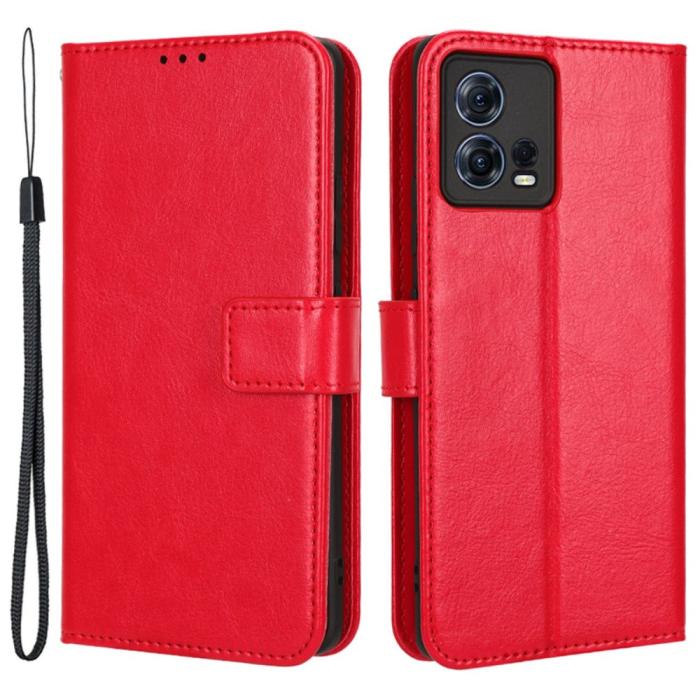 Bild 1, Motorola Edge 30 Fusion 5G Fodral Crazy Horse Läder Röd