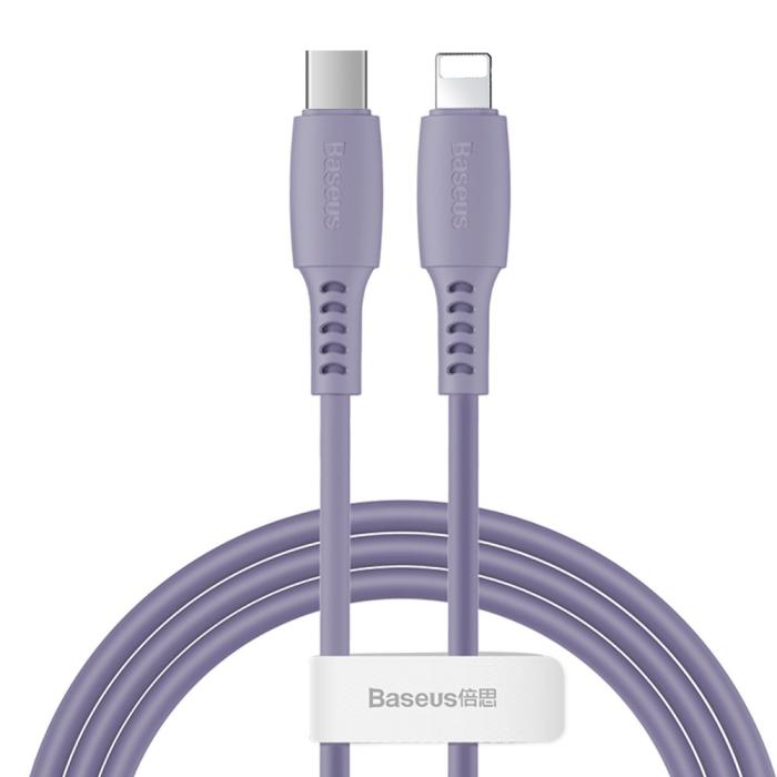 Bild 1, Baseus 1.2m 18W USB-C PD - Lightning Kabel - Lila