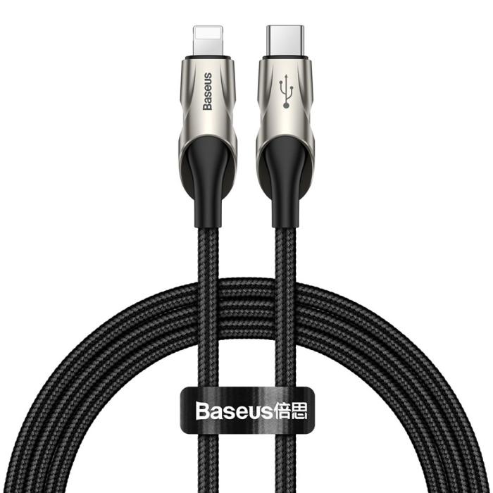 Bild 1, Baseus 1m 18W PD Lightning - USB-C Med LED - Svart