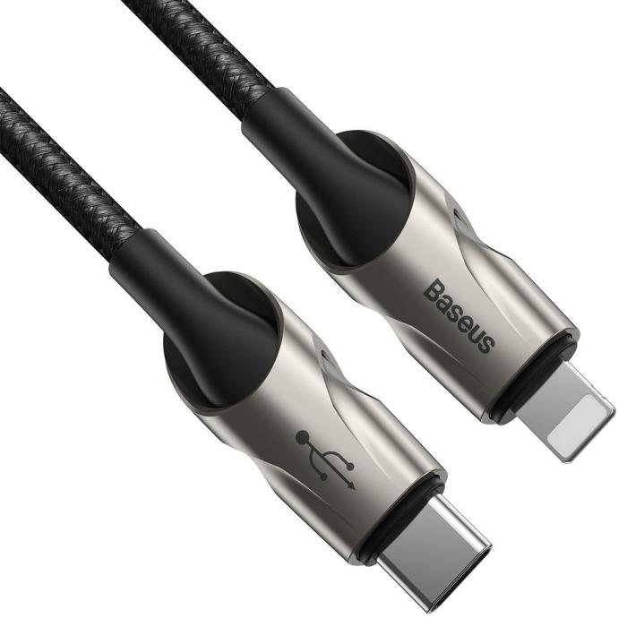 Bild 3, Baseus 1m 18W PD Lightning - USB-C Med LED - Svart