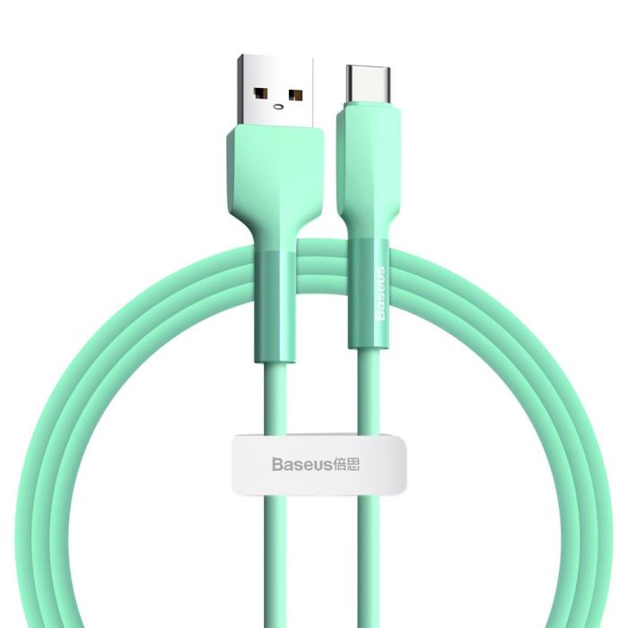 Bild 1, Baseus Silica Gel 1m 3A USB-C Kabel - Grön