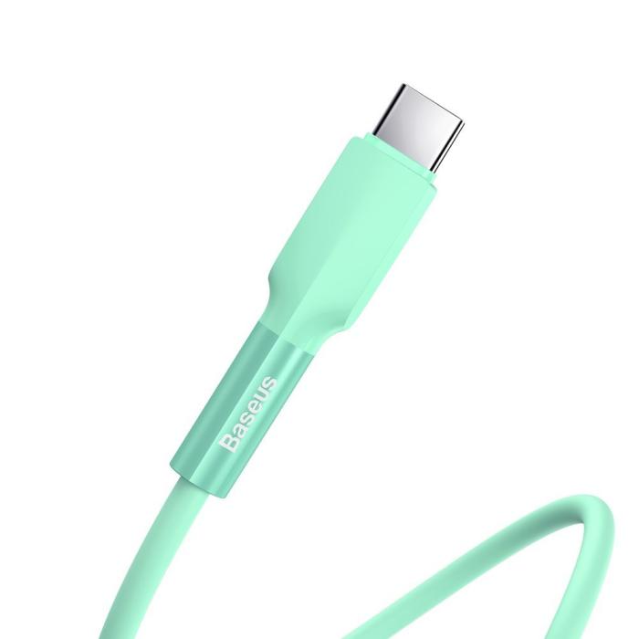 Bild 2, Baseus Silica Gel 1m 3A USB-C Kabel - Grön