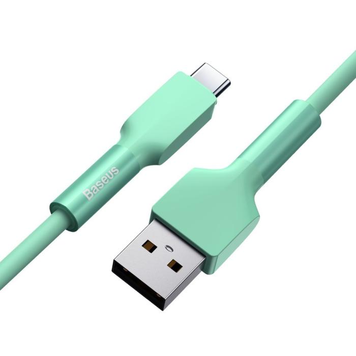Bild 3, Baseus Silica Gel 1m 3A USB-C Kabel - Grön