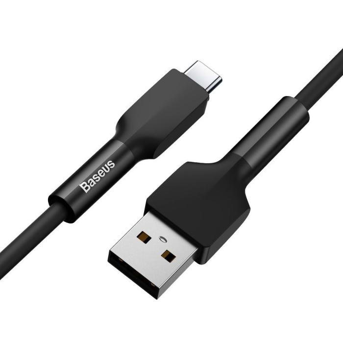 Bild 2, Baseus Silica Gel 2m 2A USB-C Kabel - Svart