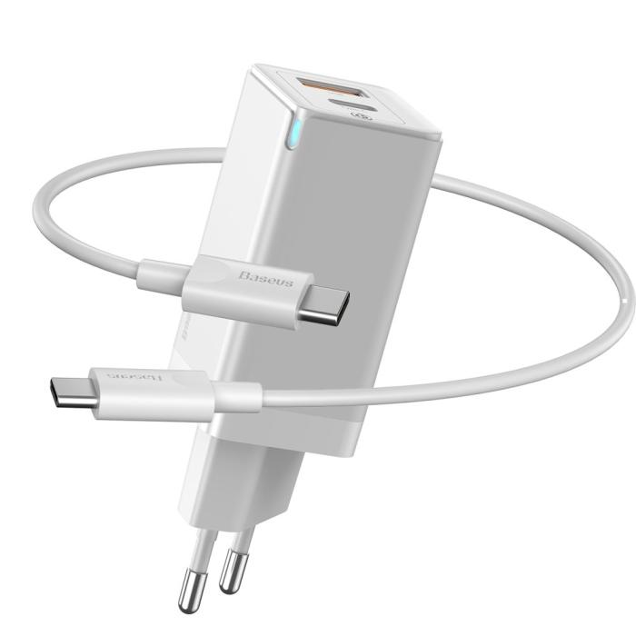 Bild 1, Baseus GaN 60W PPS Snabbladdare PD - Vit