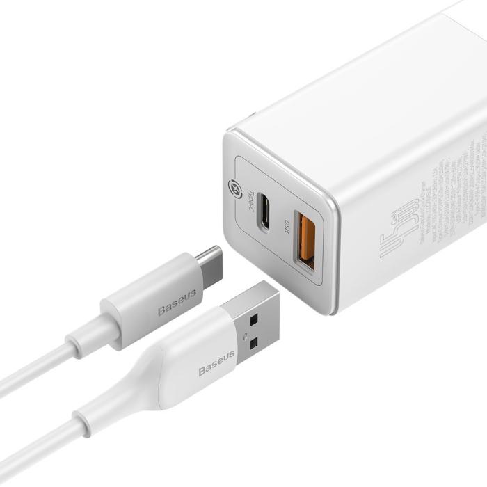 Bild 3, Baseus GaN 60W PPS Snabbladdare PD - Vit