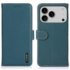KHAZNEH iPhone 17 Pro Fodral &Auml;kta L&auml;der Gr&ouml;n
