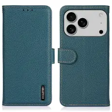KHAZNEH iPhone 17 Pro Fodral &Auml;kta L&auml;der Gr&ouml;n