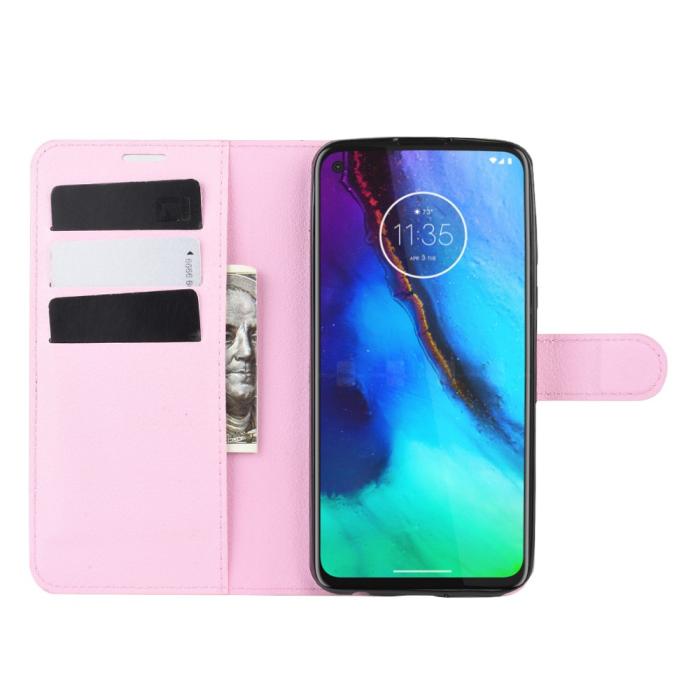 Bild 5, Motorola Moto G Pro - Litchi Plånboksfodral - Ljus Rosa