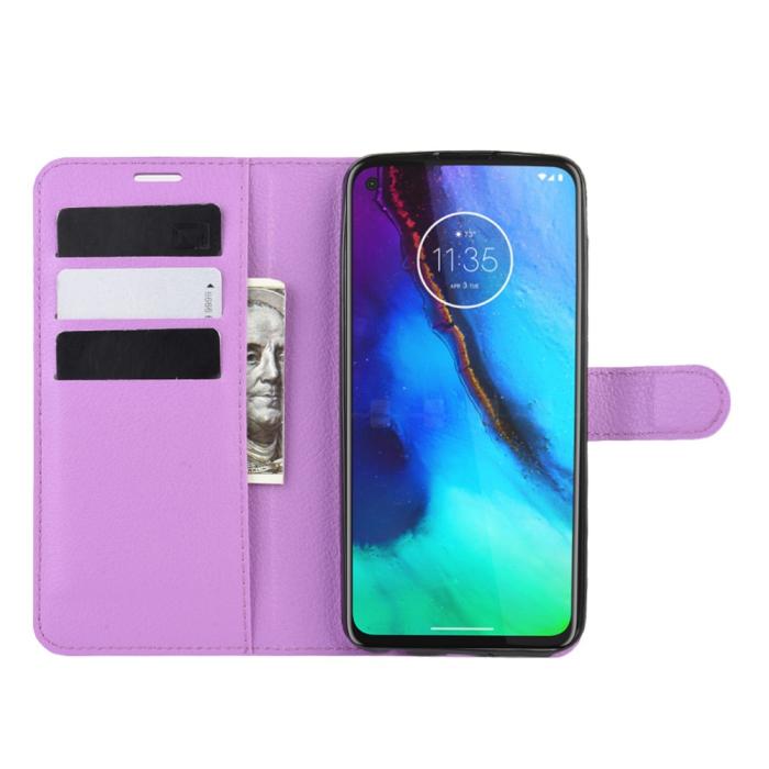 Bild 5, Motorola Moto G Pro - Litchi Plånboksfodral - Lila