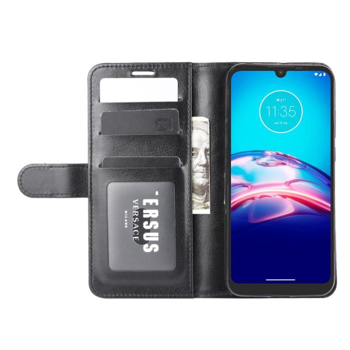 Bild 5, Motorola Moto E6s (2020) - Crazy Horse Plånboksfodral - Svart