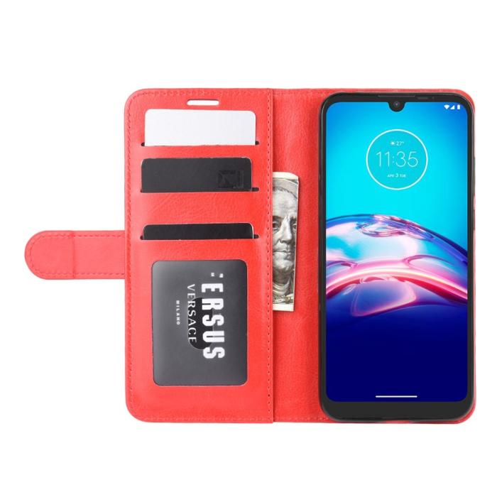 Bild 5, Motorola Moto E6s (2020) - Crazy Horse Plånboksfodral - Röd