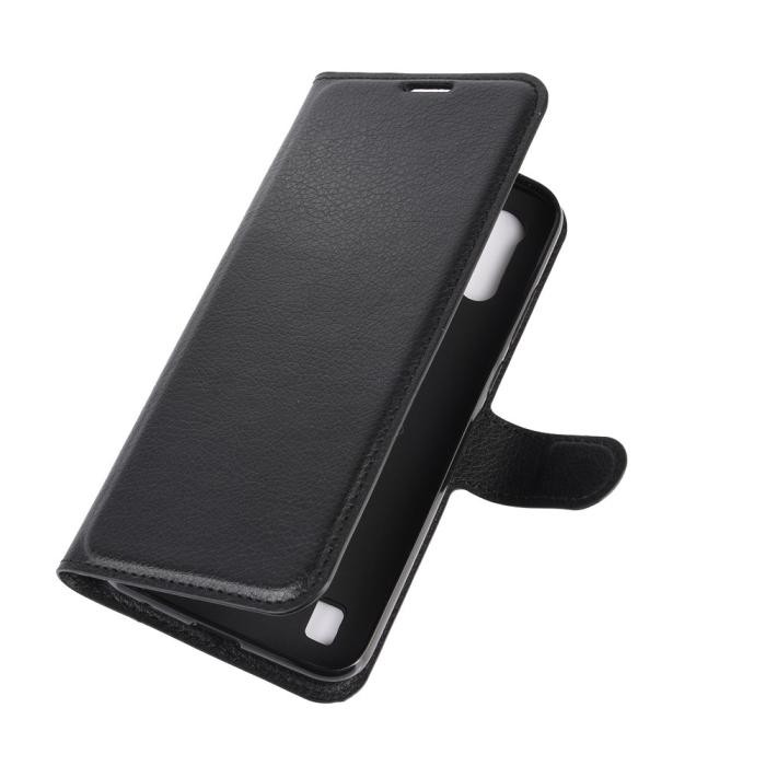 Bild 2, Motorola Moto E6s (2020) - Litchi Plånboksfodral - Svart
