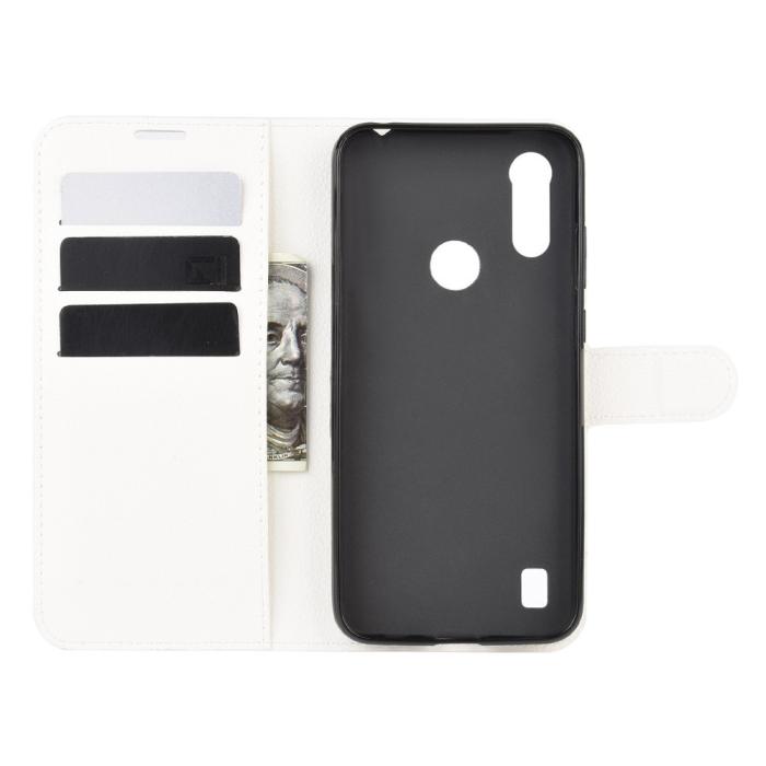 Bild 3, Motorola Moto E6s (2020) - Litchi Plånboksfodral - Vit