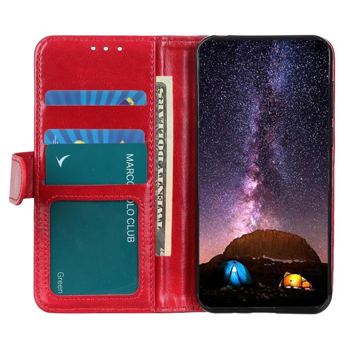 Bild 5, Samsung Galaxy A03 Fodral Crazy Horse Röd