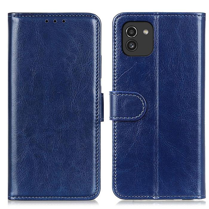 Bild 1, Samsung Galaxy A03 Fodral Crazy Horse Blå