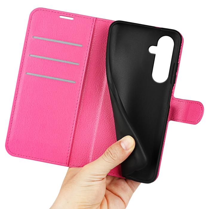 Bild 4, Samsung Galaxy A35 5G Fodral Läder Litchi Rosa